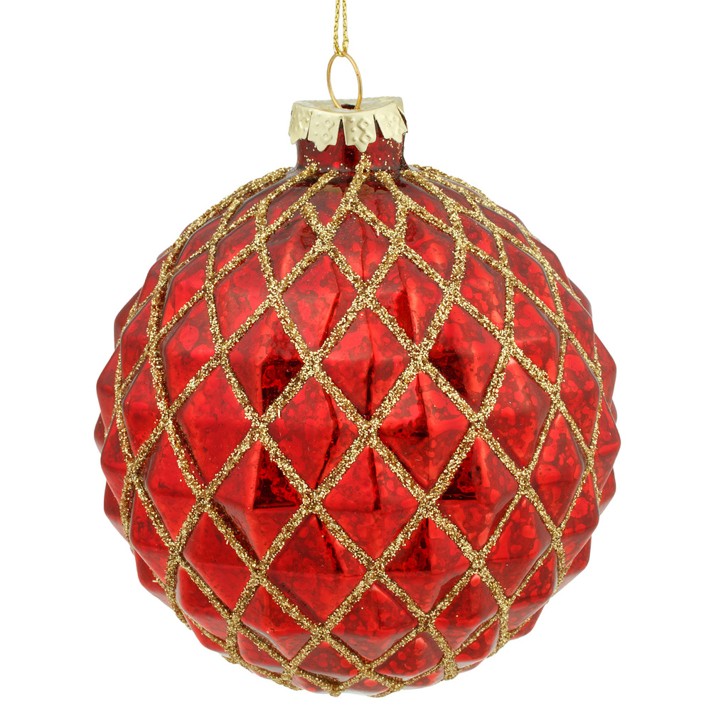 Christamas tree decoration Ball Glass, Red